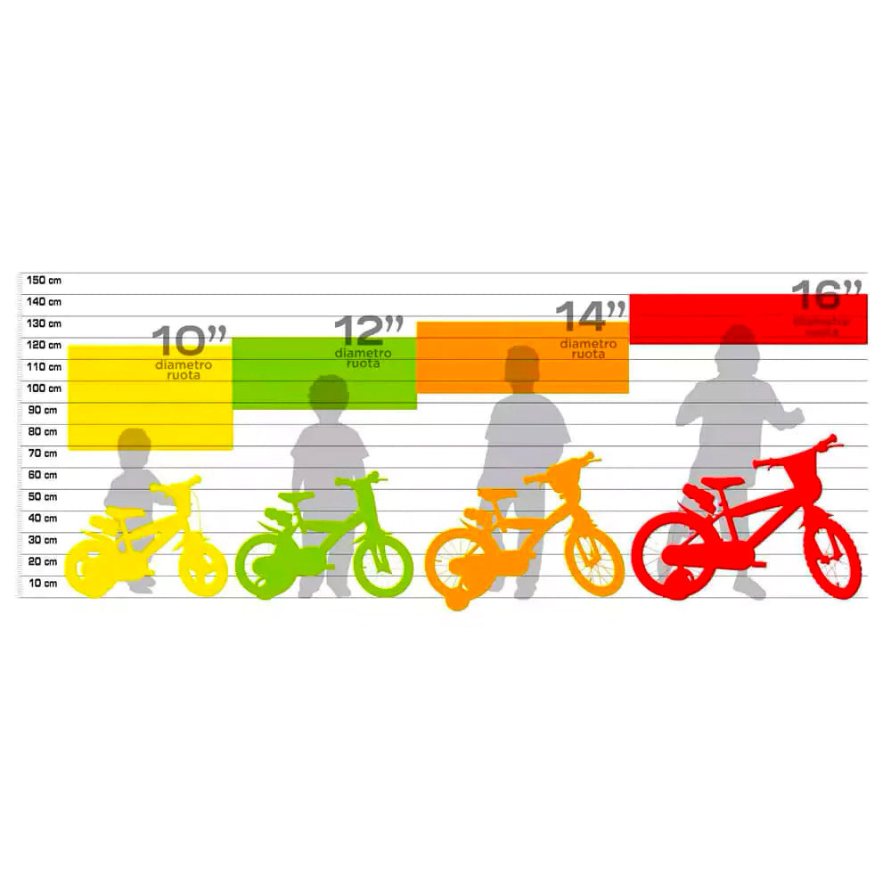 Bicicletta per Bambino 14” 2 Freni Super Hero Nero e Giallo o Rosso e Blu