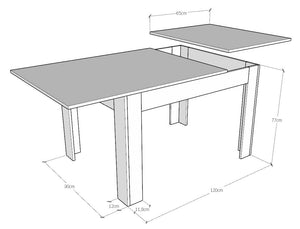 Tavolo Allungabile 120-180x90x77 cm Bibi Mix Bianco Spatolato