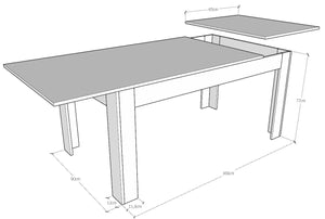 Tavolo Allungabile 160-220x90x77 cm Bibi Mix Bianco Frassino