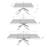 Tavolo allungabile 90x160/264 cm Karida cemento gambe bianche