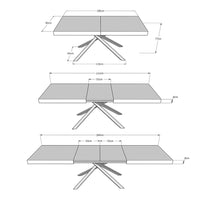 Tavolo allungabile 90x180/284 cm Karida cashmere gambe bianche