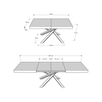 Tavolo allungabile 90x160/264 cm Volantis Cemento telaio Antracite