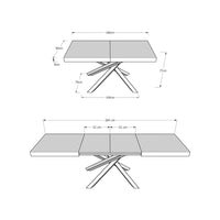 Tavolo allungabile 90x180/284 cm Volantis Quercia Natura telaio Antracite