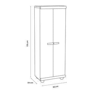 Scik Basic - Mobiletto Modulare In Pvc 2 Ante Con Mensole E Portascope