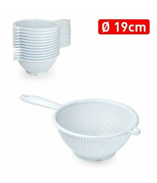 Scolapasta Colino Setaccio Rotondo In Plastica Diametro 19cm Con Manico Cucina         