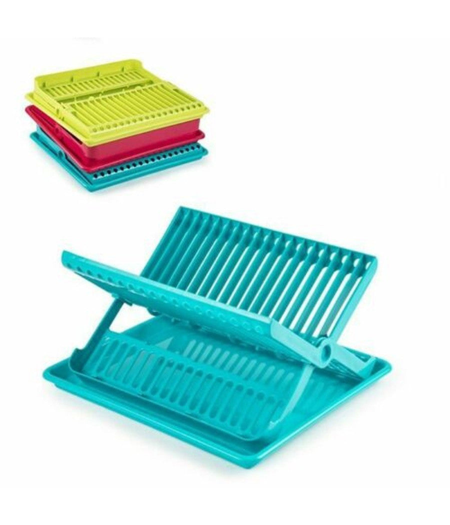 Scolapiatti Pieghevole In Plastica Colorata Scola Piatti Accessorio Da Cucina         