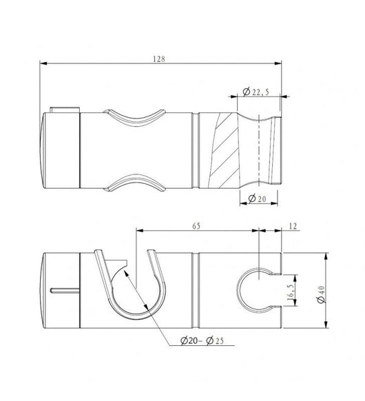 Scorrevole per saliscendi in abs cod 75594