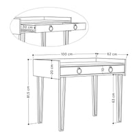 Scrivania bianca con gambe in metallo nero e cassetto Sponge 100x62x81,5