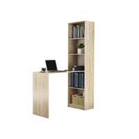 Onlywood Scrivania con Libreria a Ponte - 125 x 50 x 181,5 h cm - Rovere Chiaro