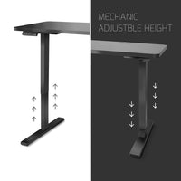 FrankyStar - Stand Up Desk scrivania elettrica con tecnologia dual motor, stabile ripiano con regolazione digitale. Postazione mobile da ufficio per pc laptop computer per lavorare in piedi. Nero