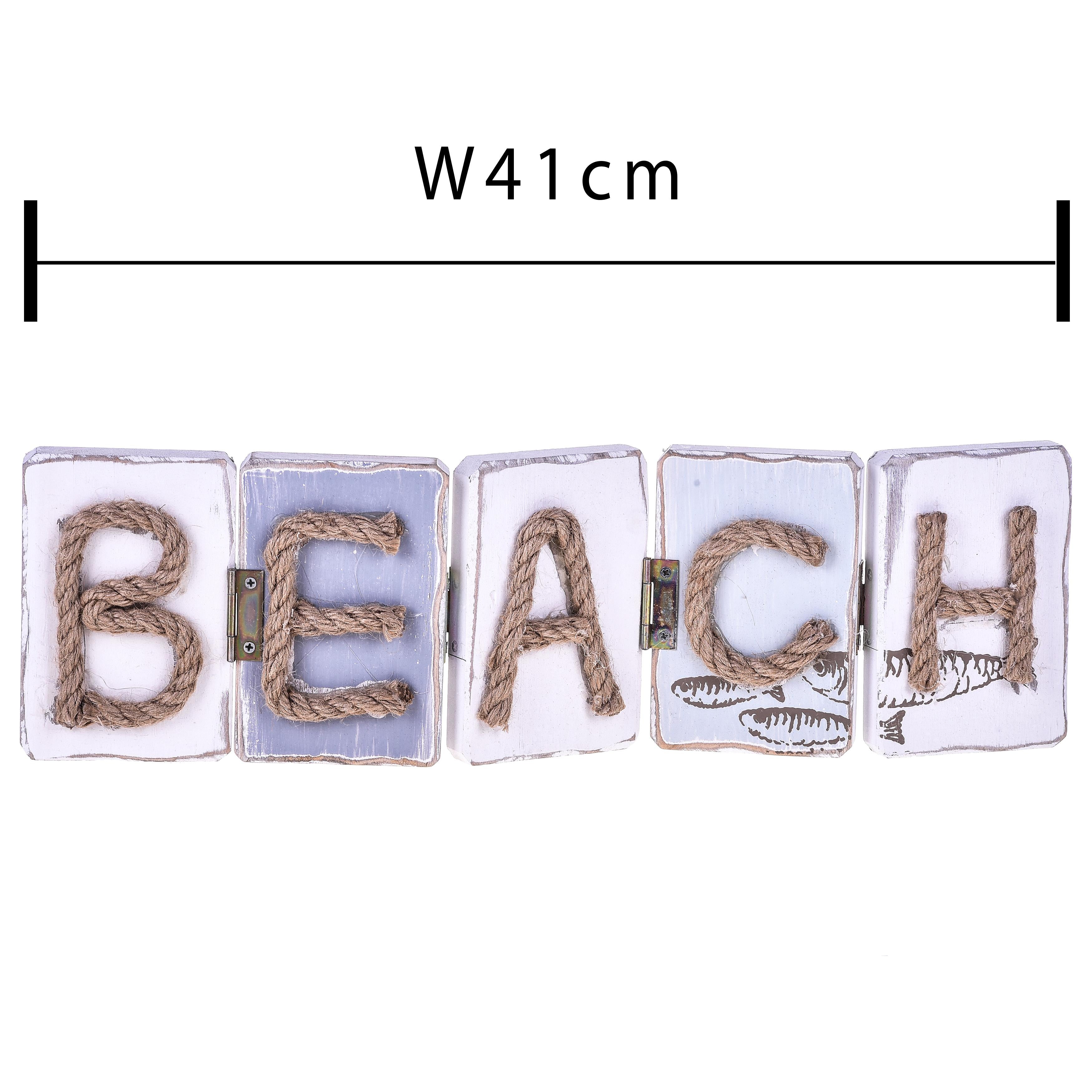 Set 2 Scritta Beach Legno 41 cm