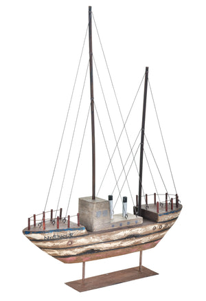 Modellino Barca Legno Anticata 50x69H cm