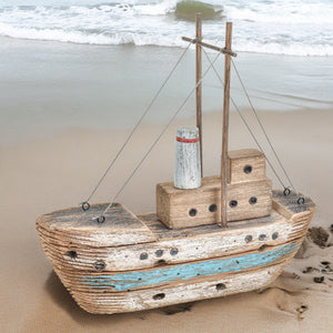 Modellino Barca Legno Invecchiata 34x33H cm