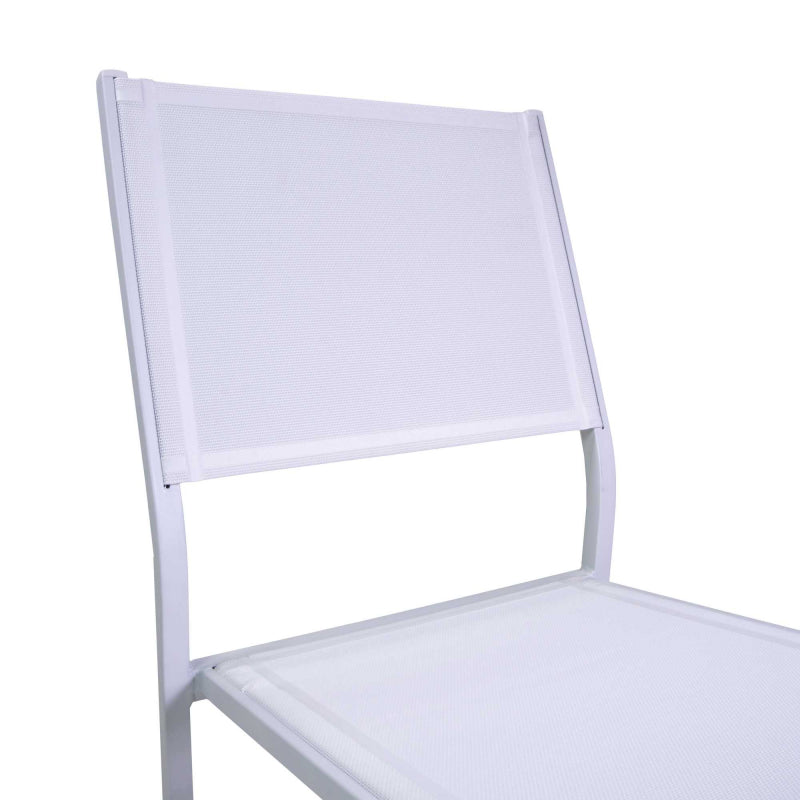 Sedia alluminio sullivan bianco con textilene bianco cm 55x46h43/88