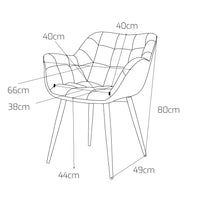 LISBONA - Sedia con braccioli in velluto imbottito e trapuntato. Sedia da pranzo, ufficio, studio, poltroncina da lettura in stile moderno. Colore arancione