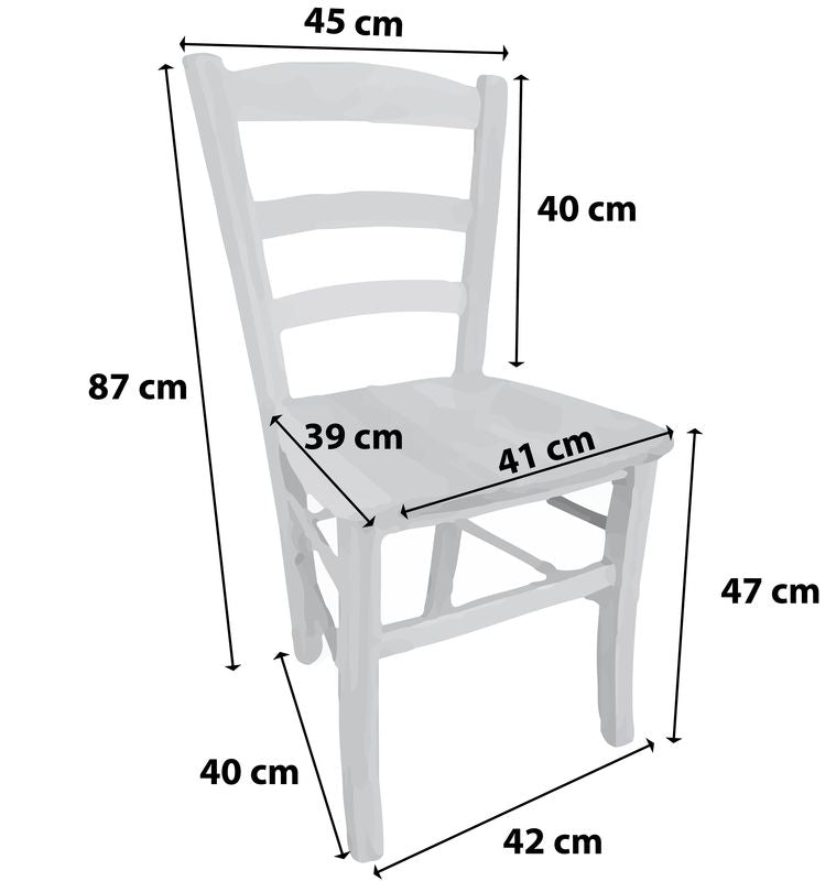 Sedia Paesana Massello Anilina Grigio