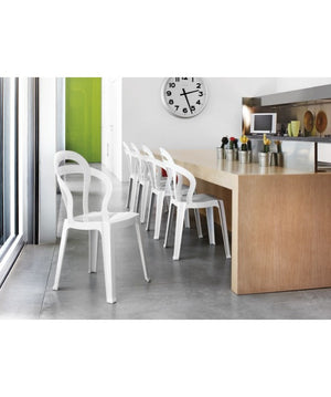 Sedia Tità¬ Set Da 4 Policarbonato - Made In Italy Scab Design Colore Bianco 310