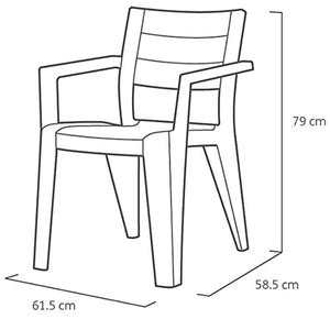 4 Sedie Poltrone da giardino Keter in resina antracite