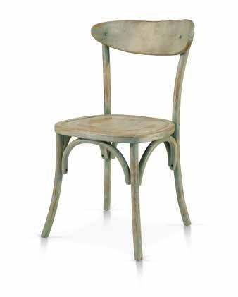 Set 2 sedie in legno verde consumato effetto shabby misura 46x42 h.85