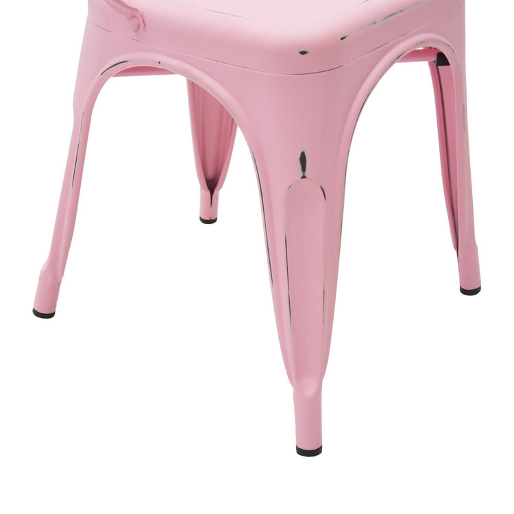 Set 6 sedie stile industry in metallo rosa anticato l.45 h.85 p.50 hs.46