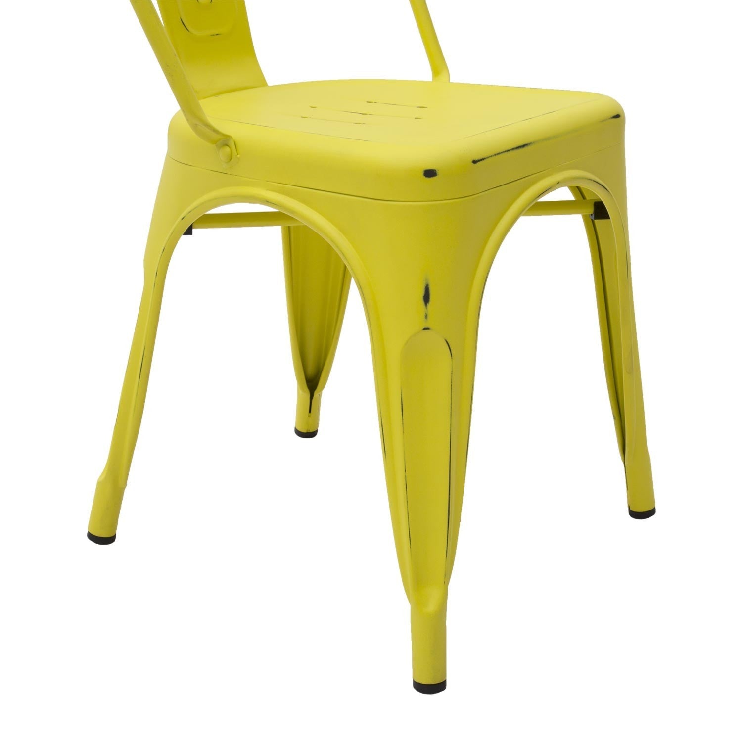 Set 6 sedie stile industry in metallo giallo anticato l.45 h.85 p.50 hs.46