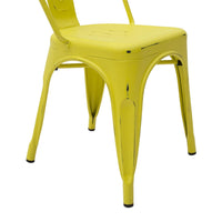 Set 6 sedie stile industry in metallo giallo anticato l.45 h.85 p.50 hs.46