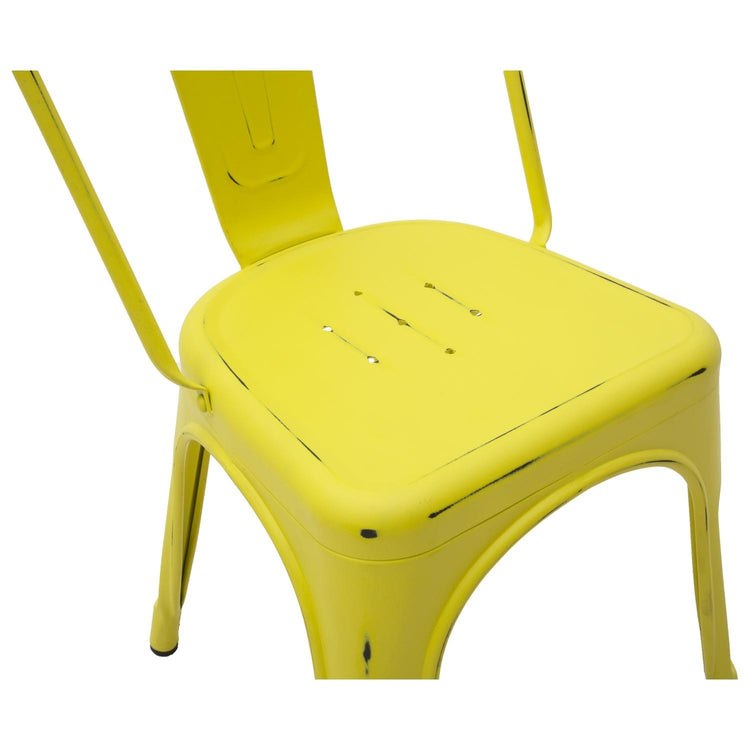 Set 6 sedie stile industry in metallo giallo anticato l.45 h.85 p.50 hs.46