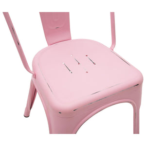 Set 6 sedie stile industry in metallo rosa anticato l.45 h.85 p.50 hs.46