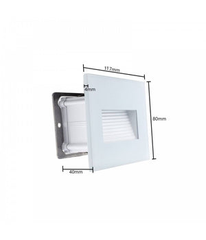 Segnapasso Led 4w Incasso Per Scatola 503 3000k 4000k Ip65 Cornice In Vetro  Bianco-bianco Naturale      -