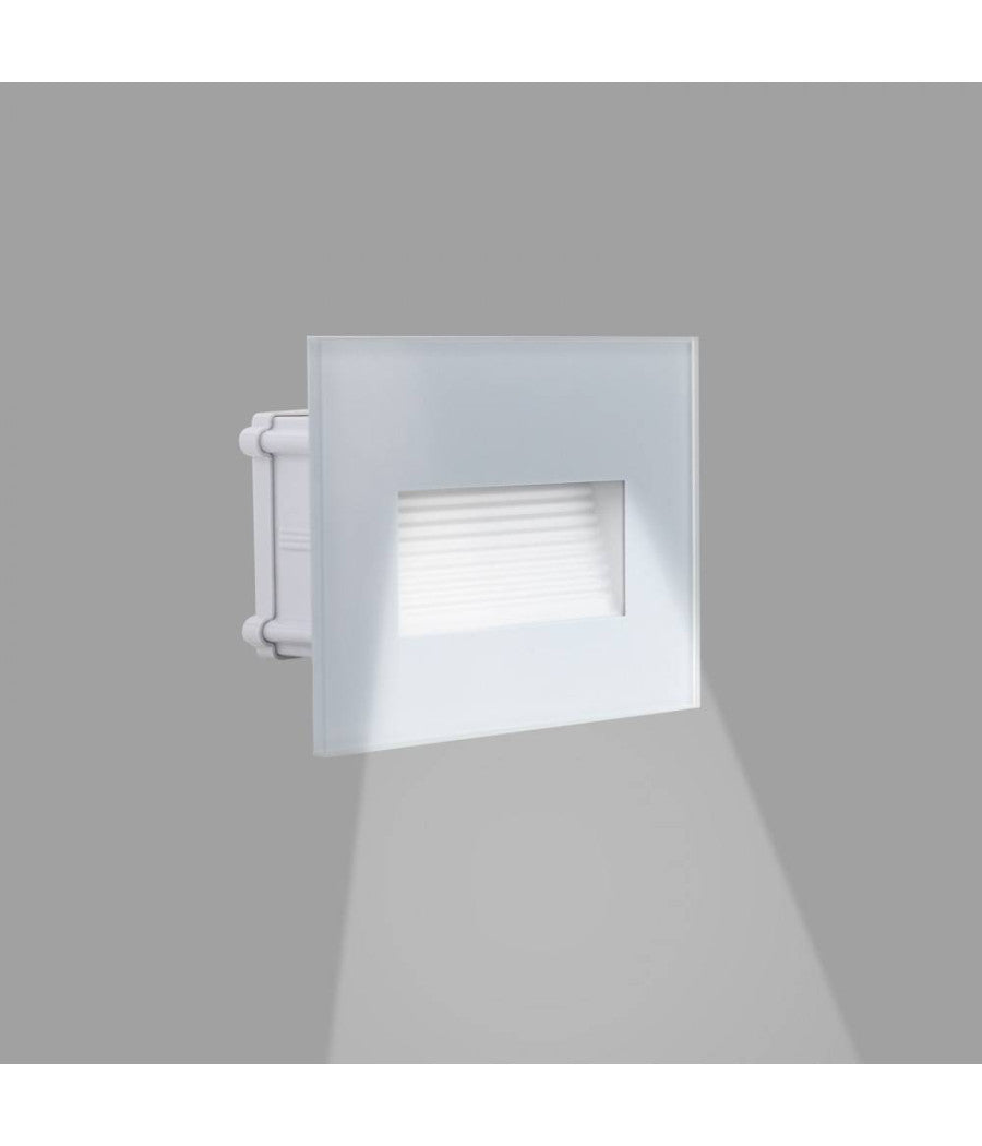 Segnapasso Led 4w Incasso Per Scatola 503 3000k 4000k Ip65 Cornice In Vetro  Bianco-bianco Naturale      -