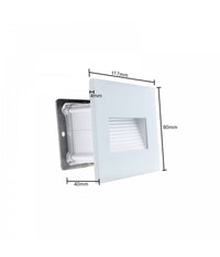 Segnapasso Led 4w Incasso Per Scatola 503 3000k 4000k Ip65 Cornice In Vetro  Bianco-bianco Freddo      -