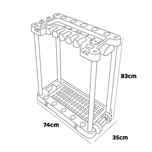 SEKOP - Carrello porta attrezzi da giardino, rastrelliera porta utensili con ruote