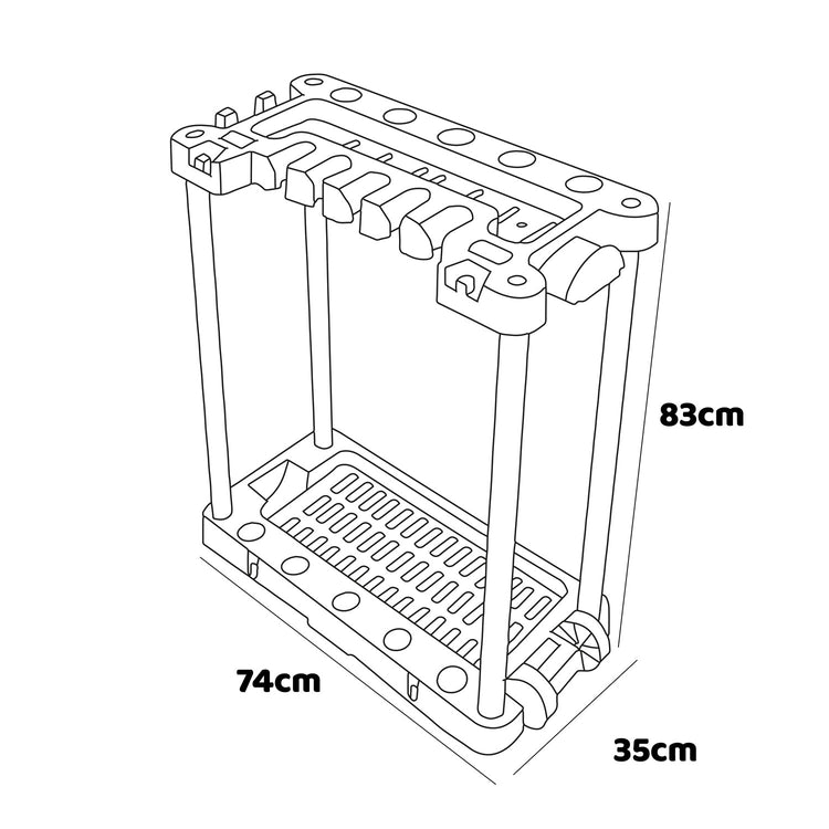 SEKOP - Carrello porta attrezzi da giardino, rastrelliera porta utensili con ruote