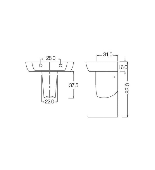 Colonna lavabo serie one 67 cm cod 81985