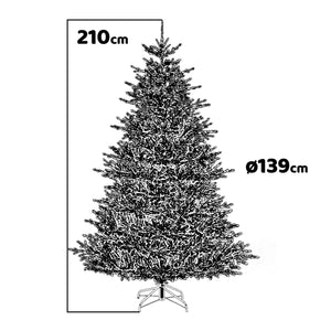 Amstel - Albero di Natale effetto realistico in PE e PVC ø139x210H, 1124 rami