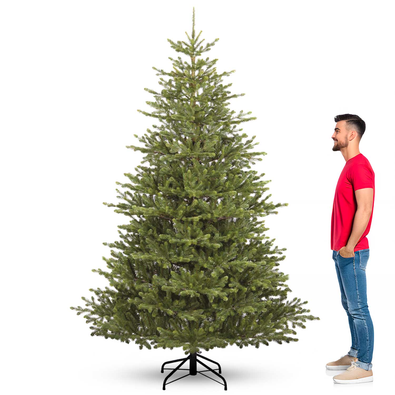 Amstel - Albero di Natale effetto realistico in PE e PVC ø139x210H, 1124 rami