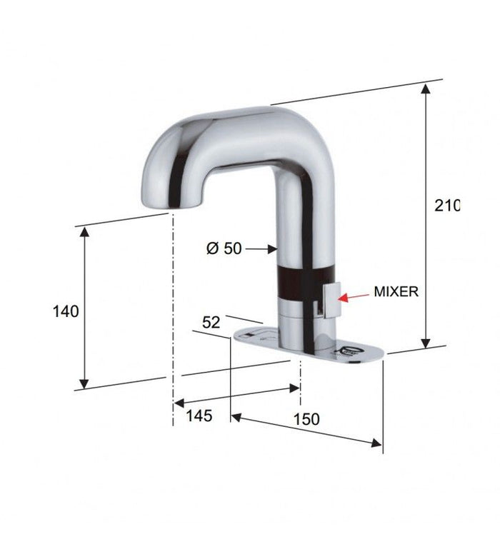 Miscelatore elettronico a sensore a regolazione - sensor cod 75745