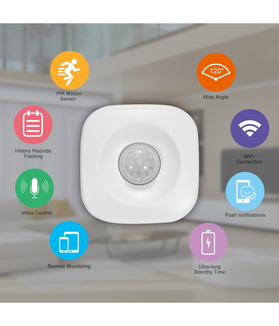 Sensore Pir Wifi Smart Motion Infrarosso Wireless Rilevatore Movimento X Allarme         