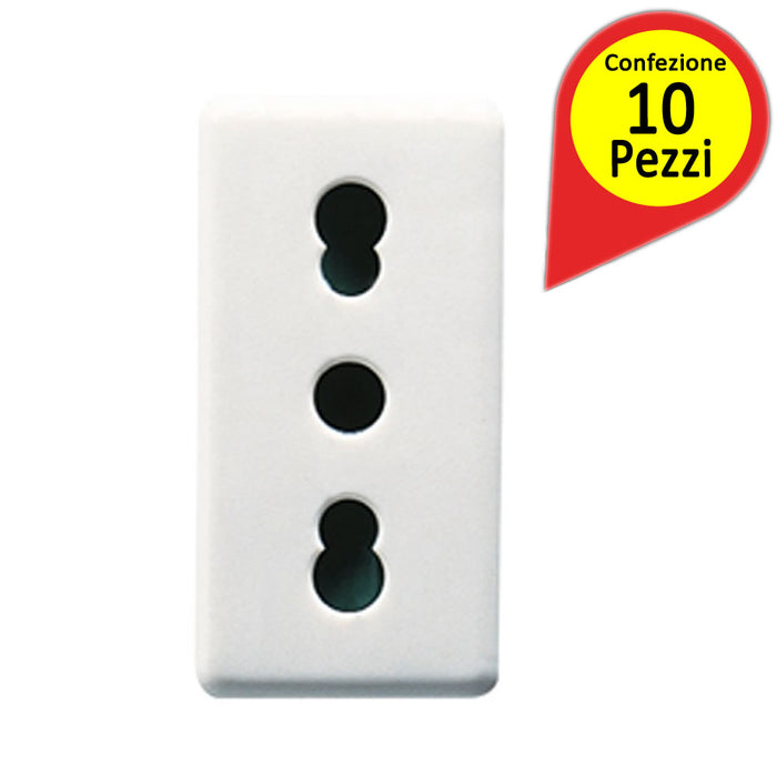 Prese bivalenti incasso gewiss gw20203 16a 2p+t confezione pezzi 10