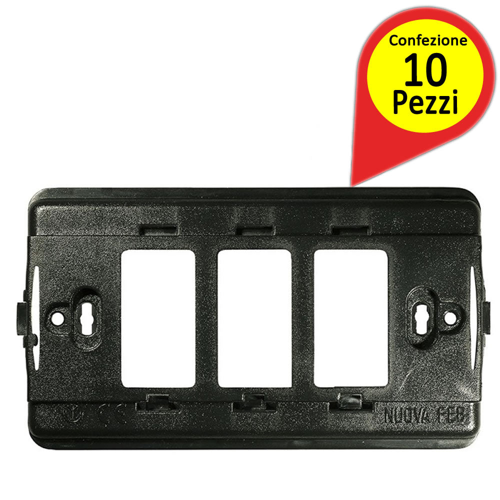 Supporti 3 posti tipo magic per feb bticino 2603 pezzi 10