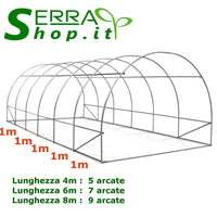 Serra Tunnel Easy 3x4m con telo in PE e rete antigrandine