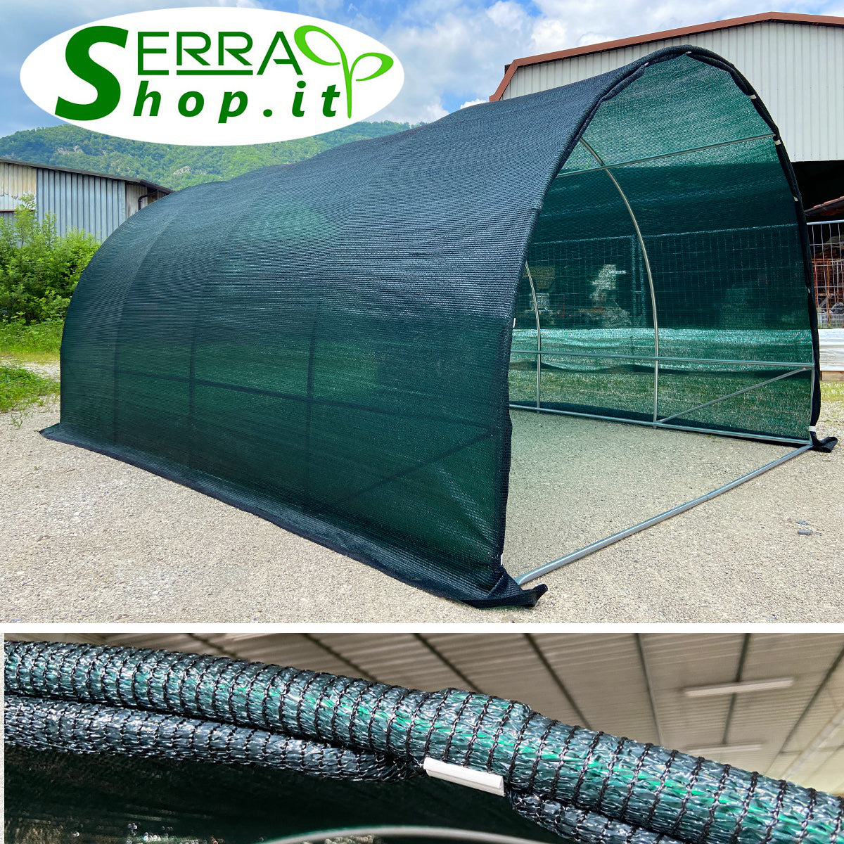 Serra Tunnel Easy SOL 4x11m con rete ombreggiante