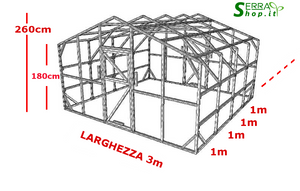 Serra Oasi 3x4m con copertura policarbonato alveolare 4mm