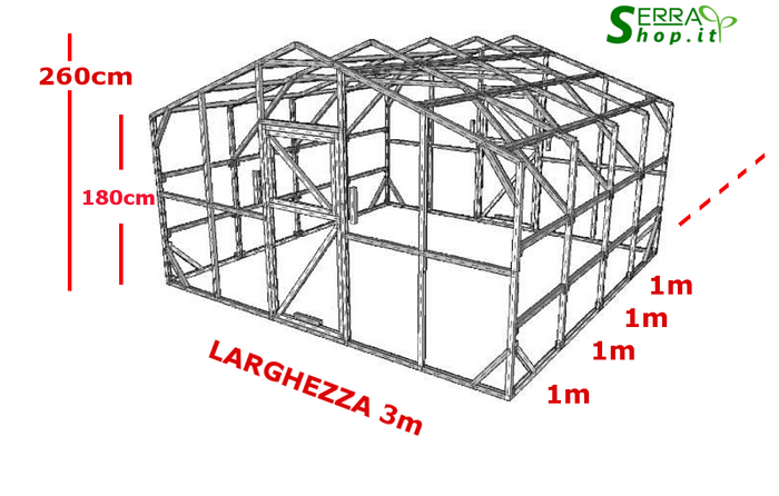 Serra Oasi 3x12m con copertura policarbonato alveolare 6mm