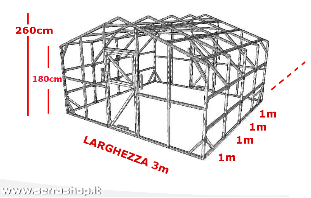 Serra Oasi PLUS 4x6m con copertura policarbonato alveolare 4mm