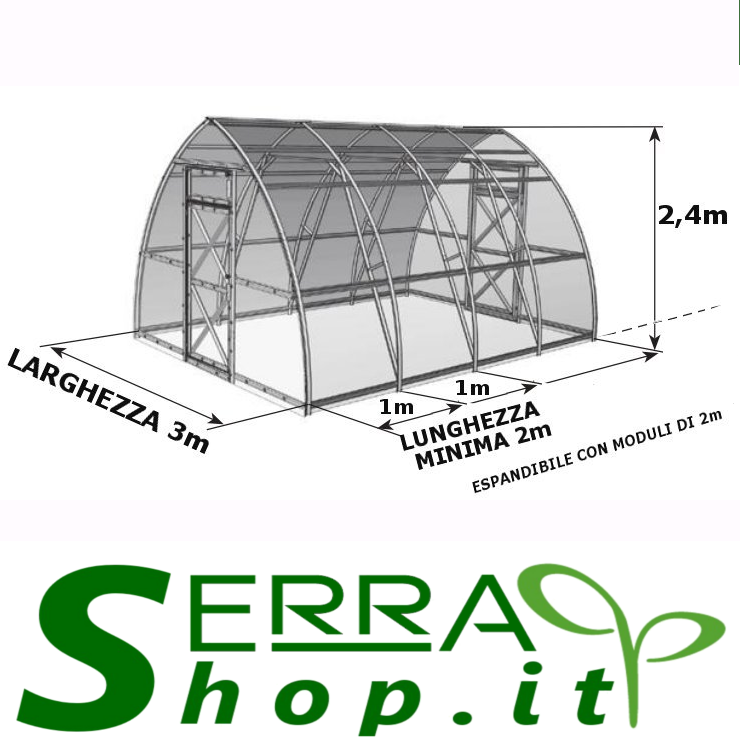 Serra Premium 3x2m con copertura policarbonato alveolare 4mm