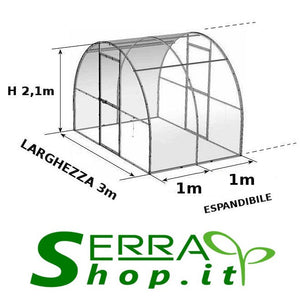 Serra Volcan 3x4m con copertura policarbonato alveolare 4mm