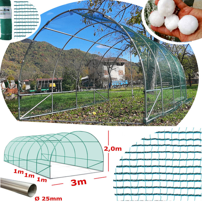 Serra Tunnel NetPlus 3x4m con rete antigrandine