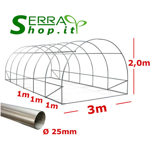 Serra Tunnel NetPlus 3x6m con rete antigrandine