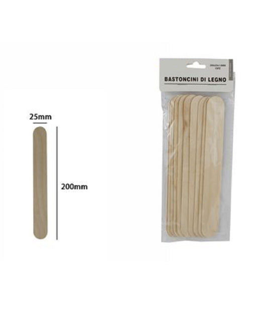 Set 10 Bastoncini Legno Lavoretti Attività  Creative Stecchette 25x200 Mm 53854a         